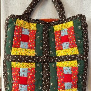 Handsewn Patchwork Tote Bag GrandmaCore